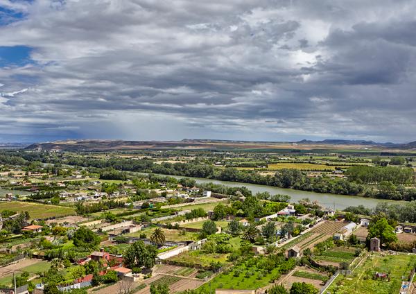 Imagen aérea de la huertas de la Mejana de Tudela